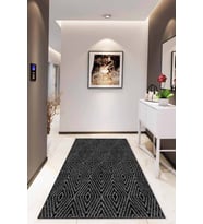 Siyah Sade Desensiz Kaymaz Tabanlı Dekoratif Halı RV207 - 100 x 160 cm