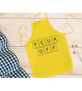 BK Gift Fcuk Tasarımlı Sarı Mutfak Önlüğü Aşçı Hediyesi, Arkadaşa Hediye-3