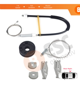 Renault Megane MK1 1996-2003 Cabrio Convertible 7700848451 İçin Elektrikli Arka Sağ Cam Kriko Seti