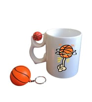 Dönen Basketbol Toplu Kupa ve Basketbol Topu Anahtarlık