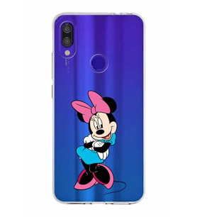 Xiaomi Redmi Note 7 Pro Uyumlu Kapak Minnie Mouse Tasarımlı Şeffaf Silikon Kılıf