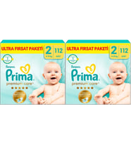 Prima Premium Care Bebek Bezi Beden:2 (4-8KG) Mini 224 Adet Ekonomik Ultra Fırsat Pk