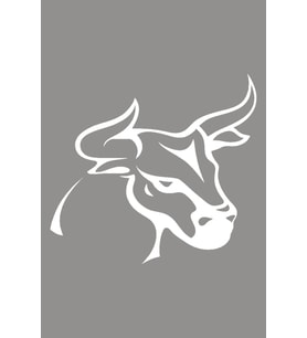 Boynuzlu Boğa Öküz Araba Duvar Sticker Beyaz Renk