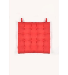 45x45 Bağcıklı Rattan Sandalye Minderi Kırmızı