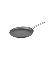 24 cm Bio Granit Krep Tavası, Ergonomik ve Yapışmaz, Gri Gövde, Platin Detay