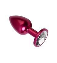 ETSMagaza Metal Clear Taşlı Kırmızı  Plug Küçük Boy