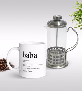 BK Gift Kişiye Özel Baba Tasarımlı Kupa & French Press Seti-2 (Model 1)
