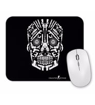 Skull Gun White Mouse Pad