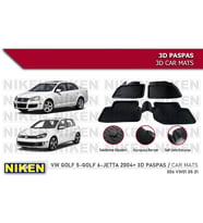 Volkswagen Golf 6 Havuzlu 3D Paspas Niken Siyah 2009+ Sonrası