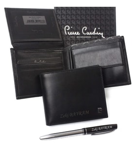 Kişiye Özel Pierre Cardin Bozuk Para Bölmeli Deri Cüzdan P2062