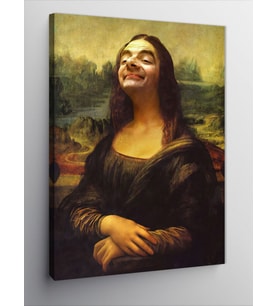 Kanvas Tablo Mr Bean Mona Lisa