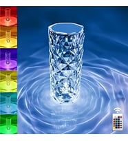 Şarjlı Kristal Gece Lambası Rgb Kumandalı 7 Farklı Renk Seçenekleri (Metal)