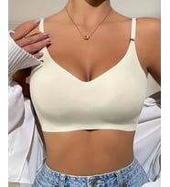 Nessa İnce Askılı Çıkarılabilir Padli Dikişsiz Lazer Kesim İz Yapmaz Kopçasız Bralet-2012 (Ekru)