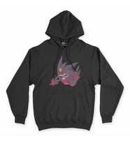 Pokemon Mega Gengar Siyah Kapşonlu Sweatshirt Hoddie