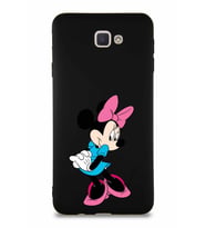 Samsung Galaxy J7 Prime 2 Soft Premier Kapak Minnie Mouse-F Tasarımlı Silikon Kılıf - Siyah (Şeffaf)