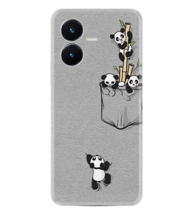 Vivo Y22S Kılıf Silikon Desen Özel Seri Pandalar 1798
