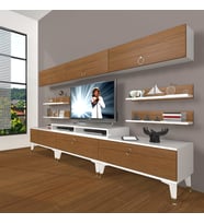 Decoraktiv Ekoflex 8Y Mdf Gold Tv Ünitesi Tv Sehpası - Beyaz Ceviz (Beyaz - Ceviz)