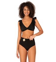 Endeep Kadın Deniz Kabuğu Aksesuarlı Yüksek Bel Bikini Takımı