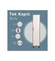 YK Mobilya Tek Kapılı Kahverengi Dolap