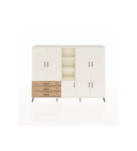 Arges Dolap 11 Raflı 3 Çekmeceli 7 Kapaklı 220x30x163 Aytaşı-Aytaşı/Çam