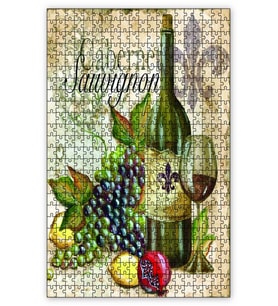 Cakapuzzle Sauvignon Kırmızı Şarap Meyve Puzzle Yapboz MDF (Ahşap) (120 Parça)