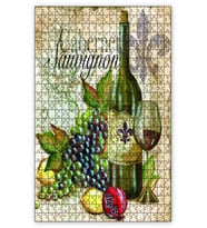 Cakapuzzle Sauvignon Kırmızı Şarap Meyve Puzzle Yapboz MDF (Ahşap) (120 Parça)
