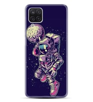 Kılıfland Samsung Galaxy A12 Kılıf Silikon Resimli Kapak Astronaut Plater Stok 849