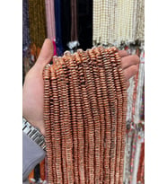 Hematit Taşı Rondela Kesim Parlak Roz 8x3mm Doğal Taş Dizi