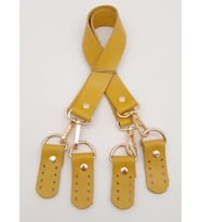 Angel Çanta Aksesuar Gerçek Deri 55 Cm Misu Model Çift Sap Limon Küfü Renk Light Gold Metal