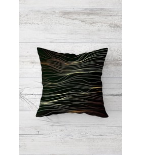 Gold Detay Çift Tarafı Baskılı Gizli Fermuarlı Yastık Kılıfı Kırlent Koltuk Yastık Kılıfı