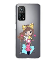 Xiaomi Mi 10 T Uyumlu Kapak Vespagirl Tasarımlı Şeffaf Silikon Kılıf