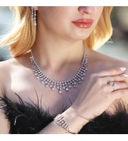 Elegant Zirkon Taşlı Gümüş Set