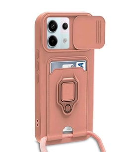 Redmi Note 13 Pro 5G Kılıf Zuma Kartvizitli Yüzüklü Silikon - Pembe