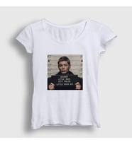 Presmono Kadın Beyaz Dean Winchester Jail Supernatural T-Shirt 507837tt (Beyaz)