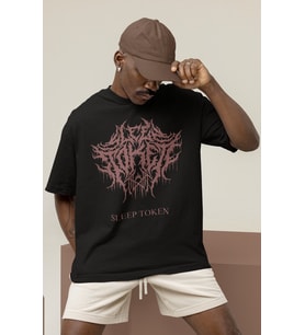 Tasarım Sleep Token Rock Metal Müzik Grubu Baskılı Unisex Oversize Tişört