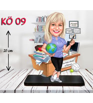 Kişiye Özel Ahşap Biblo - Kadın Öğretmen Karikatür Biblo - Öğretmen Biblo 9