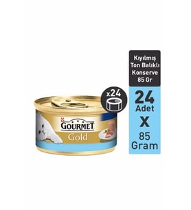 Gourmet Gold Kıyılmış Ton Balıklı Konserve Kedi Maması 85 Gr X 24 Adet