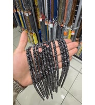 Hematit Taşı Dalgalı Rondela Kesim Parlak Füme 6x2mm Doğal Taş Dizi