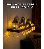Pilli Altın Fenerli Ramazan Işıkları Dekoratif Led Zincir