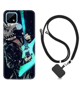 Realme C11 C21 C21Y C25Y C11 2021 Kılıf Boyun Askılı Silikon Dog Guitar 1789