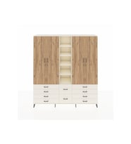 Hyperion Dolap 9 Raflı 10 Çekmeceli 2 Askılı 220x44x243 Aytaşı-Çam/Aytaşı