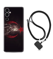 Tecno Pova Neo 2 Kılıf Resimli Boyun Askılı İpli Desenli Silikon Kurt ve Ay Yıldız 1403