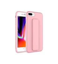 Apple iPhone 8 Plus Uyumlu Kılıf Zore Qstand Kapak (Pembe)