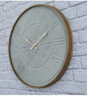 Markakanvas Metal Kasalı Beton Renkli Duvar Saati   ( Çap 50 cm - 80 cm ) (Altın)