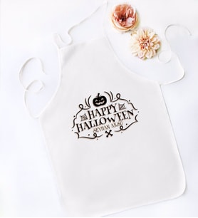 BK Gift Kişiye Özel Happy Halloween Tasarımlı Beyaz Mutfak Önlüğü-15
