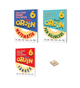 6. Sınıf Orjin Matematik Fen Bilimleri ve Türkçe Konu Özetli Soru Bankası 3lü Set