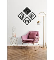 4 Element Kare Duvar Dekoru - Siyah Ahşap MDF