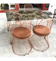 Masa 13798 TEL Sandaly Tk Metal ROSE Bakır Japon ayk MDF siyh desen Tabla El yapı (Kahverengi)