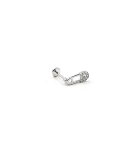 Ataç Tasarım Zirkon Taşlı Gümüş Tragus Helix Piercing  Anti Alerjik, Kararma Yapmaz