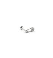 Ataç Tasarım Zirkon Taşlı Gümüş Tragus Helix Piercing  Anti Alerjik, Kararma Yapmaz